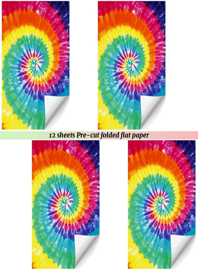 Bolsome Colorful Tie Dye Wrapping Paper Rainbow Gift Wrap Paper for Birthday Christmas Baby Shower DIY Craft, 19.7 x 27.6'', Folded Flat, 12 Sheet - Image 5